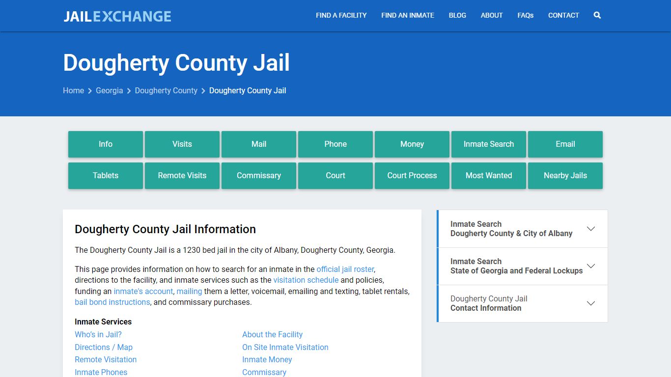 Dougherty County Jail, GA Inmate Search, Information